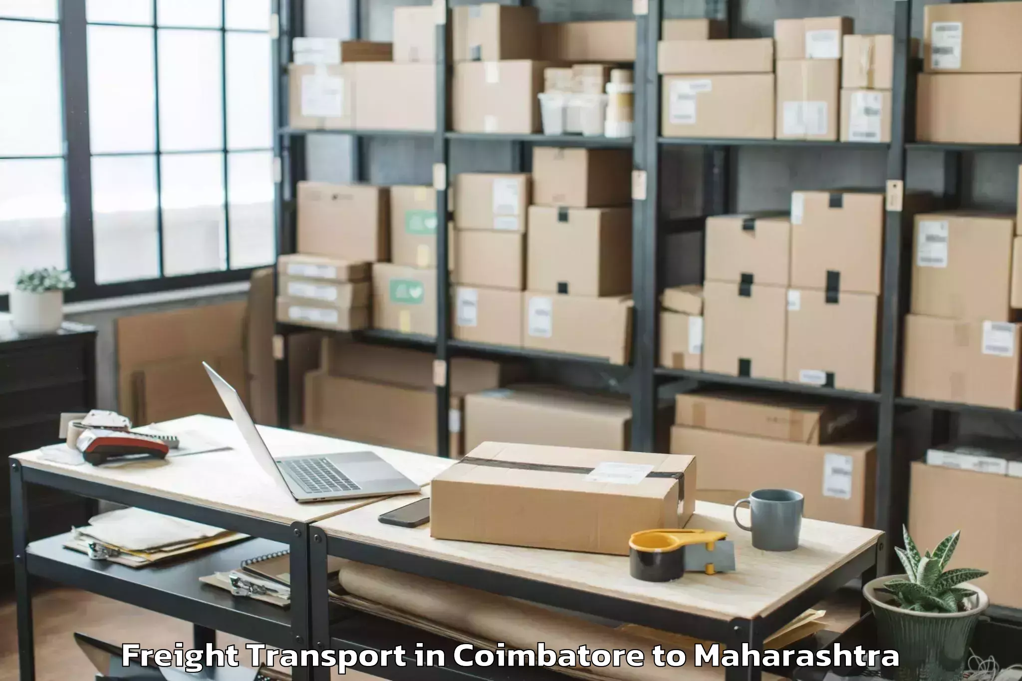 Reliable Coimbatore to Mumbai University Freight Transport